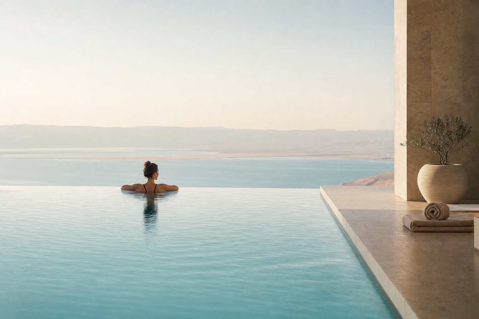Infinity pool overlooking the Dead Sea