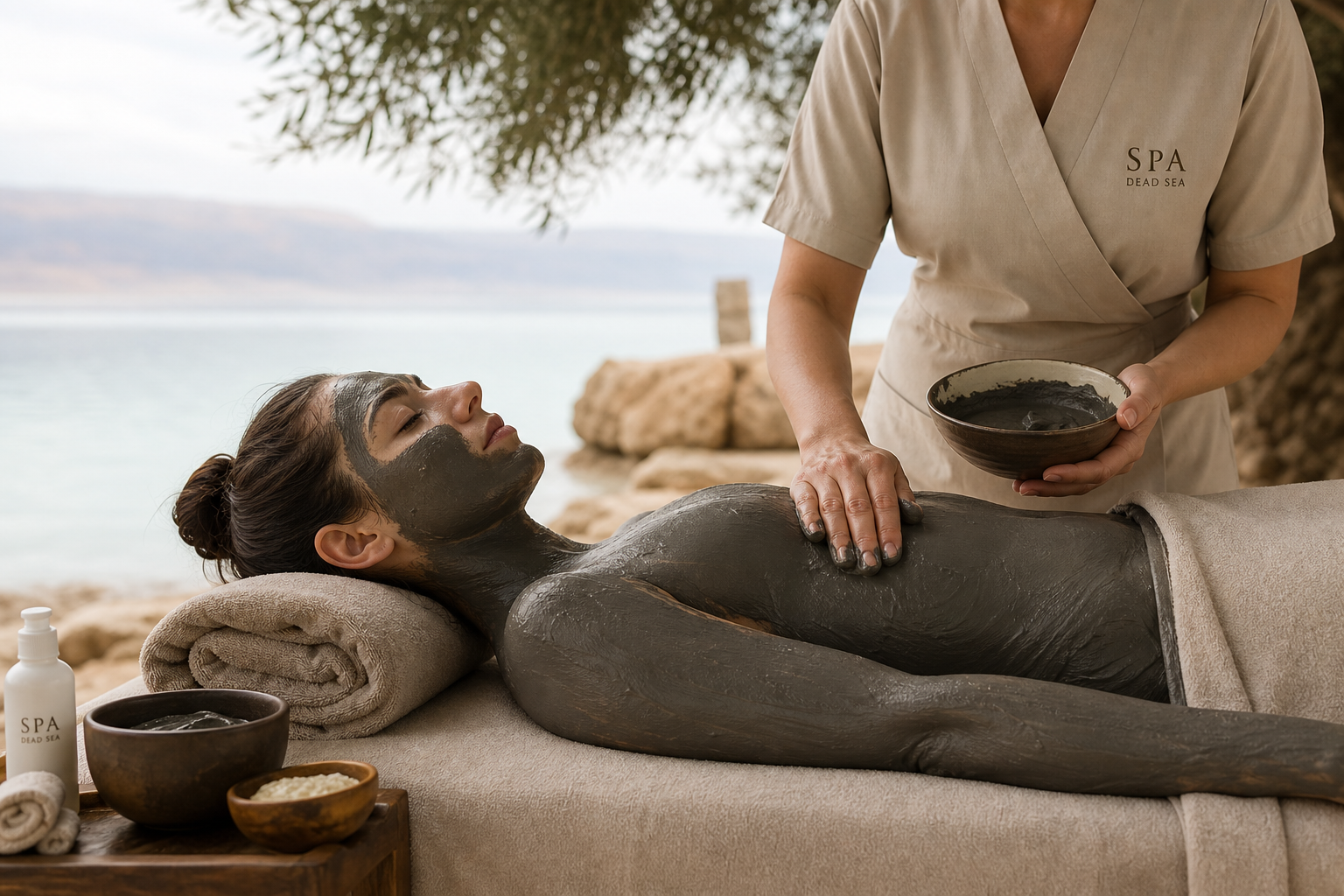 Spa ritual with mineral mud wrap