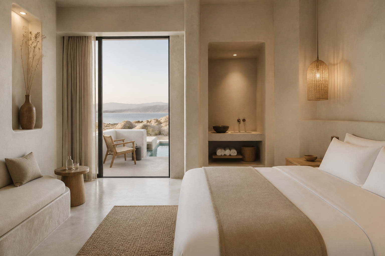 Calm retreat room interior